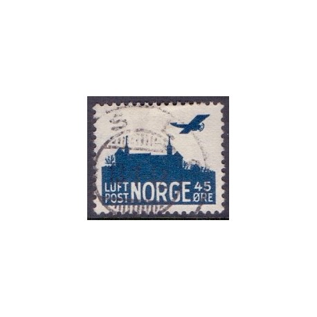 Norge. 1937. Luftpost. 45 Øre. AFA nr. 176 ** st. stemplet postfrisk