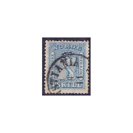 Norge 1863-66 4 sk. Blå AFA nr. 8 ** Postfrisk ubrugt stemplet