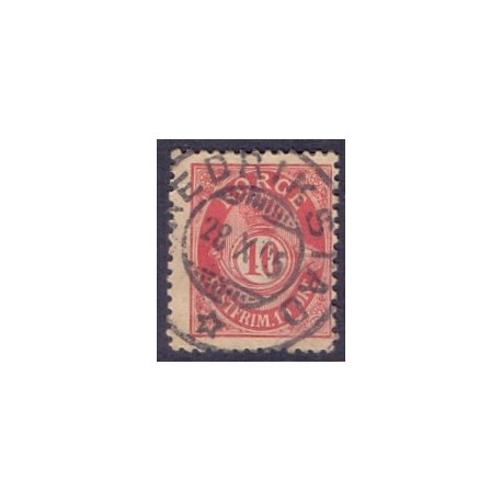 Norge. 1894-98. 10 Øre, rosa tk. 13½x12½, AFA nr. 56A ** Postfrisk ubrugt stemplet st.
