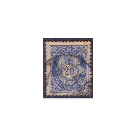 Norge. 1894-98. 20 Øre, tk. 13½x12½, AFA nr. 57A ** Postfrisk ubrugt stemplet st.
