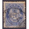 Norge. 1894-98. 20 Øre, tk. 13½x12½, AFA nr. 57A ** Postfrisk ubrugt stemplet st.