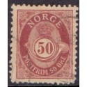 Norge. 1894-98. 50 Øre, tk. 13½x12½, AFA nr. 60A ** Postfrisk ubrugt stemplet st.