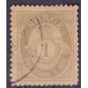 Norge. 1893-98. 1 Øre, tk. 14½x13½, AFA nr. 52B ** Postfrisk ubrugt stemplet st.