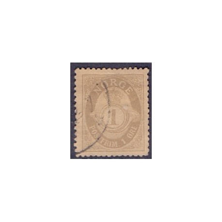 Norge. 1893-98. 1 Øre, tk. 14½x13½, AFA nr. 52B ** Postfrisk ubrugt stemplet st.