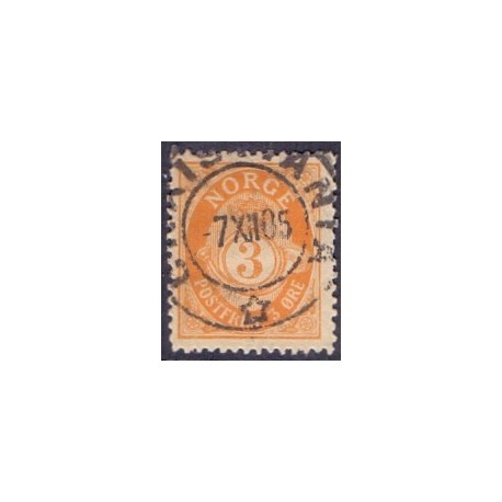 Norge. 1893-98. 3 Øre, tk. 14½x13½, AFA nr. 54B ** Postfrisk ubrugt stemplet st.
