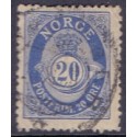 Norge. 1893-98. 20 Øre, tk. 14½x13½, AFA nr. 57B ** Postfrisk ubrugt stemplet st.