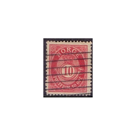 Norge. 1893-98. 10 Øre, karmin tk. 14½x13½, AFA nr. 56Ba ** Postfrisk ubrugt stemplet st.