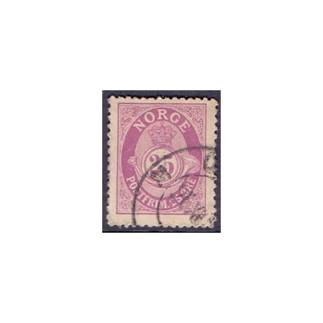 Norge. 1893-98. 25 Øre, tk. 14½x13½, AFA nr. 58B ** Postfrisk ubrugt stemplet st.