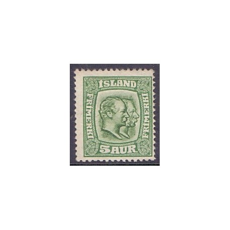 Island. 1907. Dobbelt konger 5 Aur, AFA nr. 51  **   postfrisk st. stemplet FDC