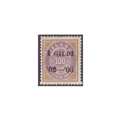Island. 1902. 100 Aur. I GILDI AFA nr. 34 **   postfrisk st. stemplet FDC
