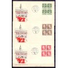 1963. Suppleringsværdier ALM papir,  AFA nr. 413-15 på  FDC med enkeltmærke  , 4-blok