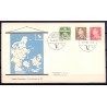 1963. Suppleringsværdier ALM papir,  AFA nr. 413-15 på  FDC med enkeltmærke  , 4-blok