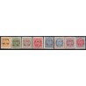 Island. 1902.  I GILDI AFA nr. 24, 26B, 27B, 28B, 30B, 31, 32B, 33B ** (8)   postfrisk st. stemplet FDC