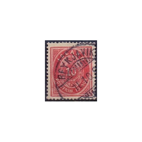 Island. 1875-76.  10 Aur AFA nr. 8 **  postfrisk st. stemplet FDC