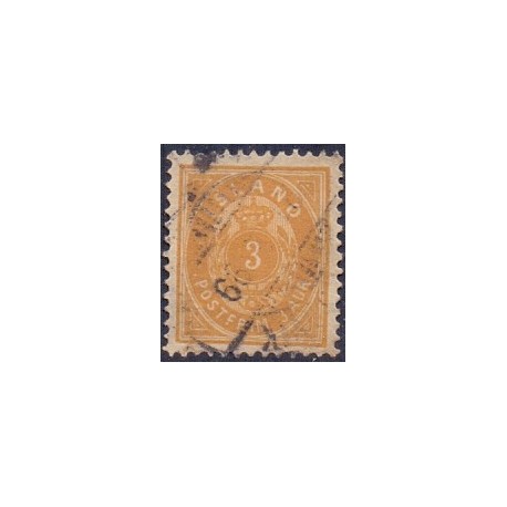 Island. 1882.  3 aur. AFA nr. 12 ** postfrisk st. stemplet FDC