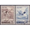 Island. 1955. Sportsudgave.  AFA nr. 299-300  **  postfrisk st. stemplet FDC