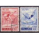 Island. 1957. Sportsmærker, komplet serie.  AFA nr. 315-16  **  postfrisk st. stemplet FDC