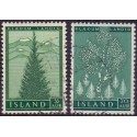 Island. 1957. Trævækstens fremme.  AFA nr. 321-22  **  postfrisk st. stemplet FDC