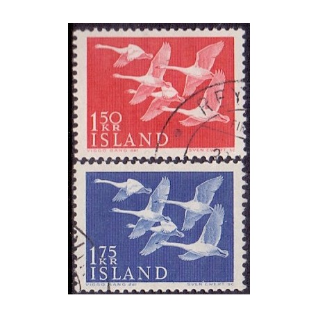 Island. 1956, Nordens dag, komplet serie.  AFA nr. 313-14  **  postfrisk st. stemplet FDC