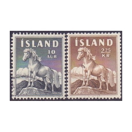 Island. 1958. Den Islandske hest.  AFA nr. 326-27 ** postfrisk st. stemplet FDC