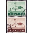Island. 1958. Den gamle regeringsbygning.  AFA nr. 330-31 ** postfrisk st. stemplet FDC