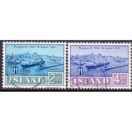 Island. 1961. Reykjaviks 175-års jubilæum. AFA nr. 353-54 ** postfrisk st. stemplet FDC