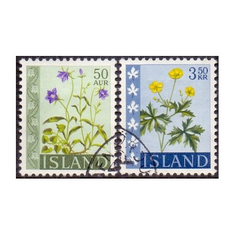 Island. 1962. Blomster serie. AFA nr. 360-61 ** postfrisk st. stemplet FDC