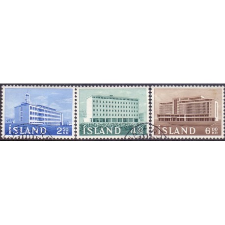 Island. 1962. Bygningsværker. AFA nr. 362-64 ** postfrisk st. stemplet FDC