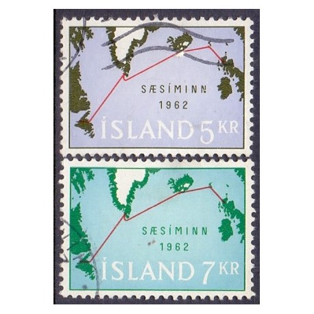 Island. 1962. Det atlantiske telefonkabel. AFA nr. 367-68 **  postfrisk st. stemplet FDC