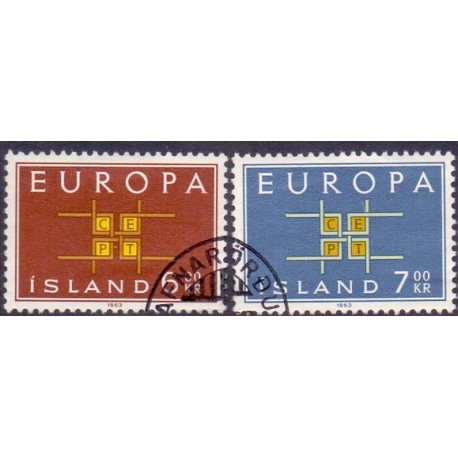 Island. 1963. Europamærker / CEPT. AFA nr. 374-75 ** postfrisk st. stemplet FDC