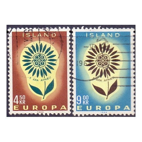Island. 1964. Europamærker / CEPT. AFA nr. 386-87 ** postfrisk st. stemplet FDC