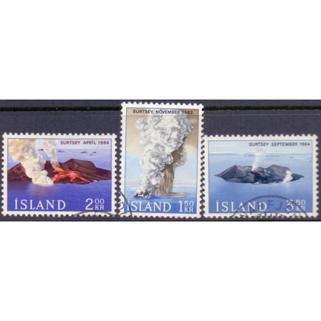 Island. 1965. Vulkanøen Surtsey. AFA nr. 393-95 ** postfrisk st. stemplet FDC