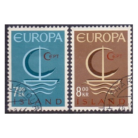 Island. 1966, Europamærker / CEPT. AFA nr. 405-06 ** postfrisk st. stemplet FDC