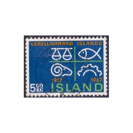 Island. 1967. Islands handelskammer 50 år. AFA nr. 413 ** postfrisk st. stemplet FDC