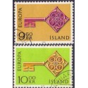 Island. 1968. Europamærker / CEPT. AFA nr. 418-19 ** postfrisk st. stemplet FDC