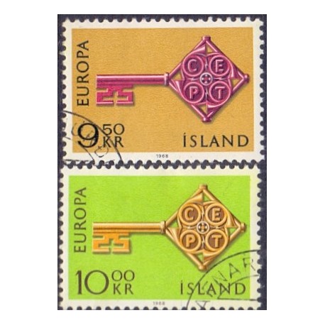 Island. 1968. Europamærker / CEPT. AFA nr. 418-19 ** postfrisk st. stemplet FDC