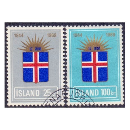 Island. 1969. Island 25-års jubilæum. AFA nr. 431-32 **postfrisk st. stemplet FDC