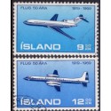 Island. 1969. Islands lufttransport. AFA nr. 433-34 **  postfrisk st. stemplet FDC