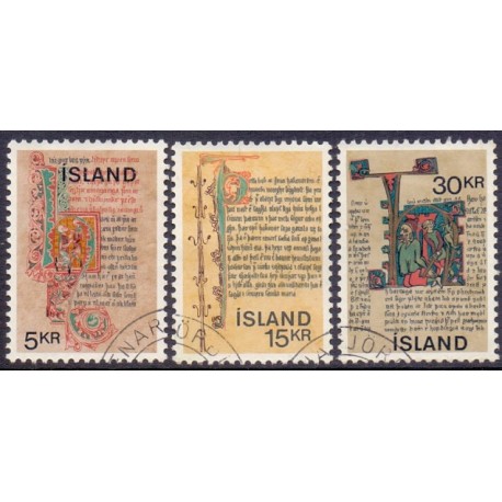 Island. 1970. Håndskrifter. AFA nr. 440-42 ** postfrisk st. stemplet FDC