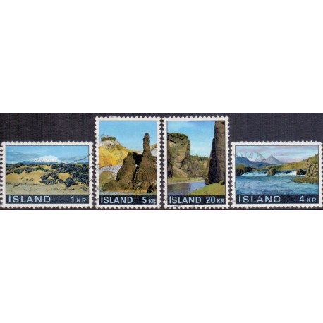 Island. 1970. Landskaber. AFA nr. 435-38 **  postfrisk st. stemplet FDC