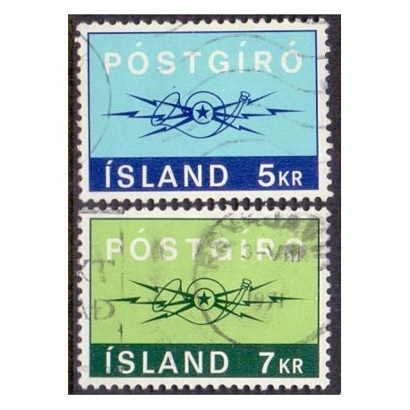 Island. 1971. Postgirotjeneste. AFA nr. 454-55 **   postfrisk st. stemplet FDC