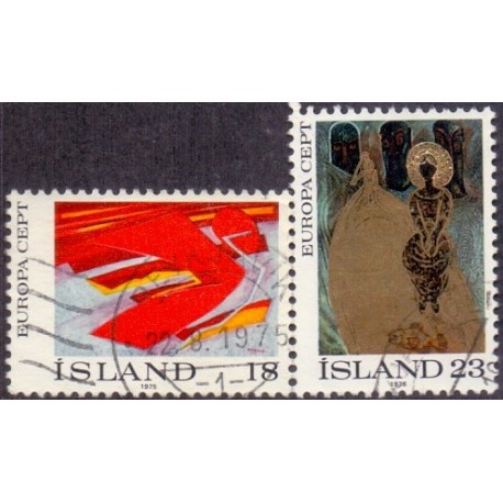 Island. 1975. Europamærker / CEPT. AFA nr. 503-04 ** postfrisk st. stemplet FDC