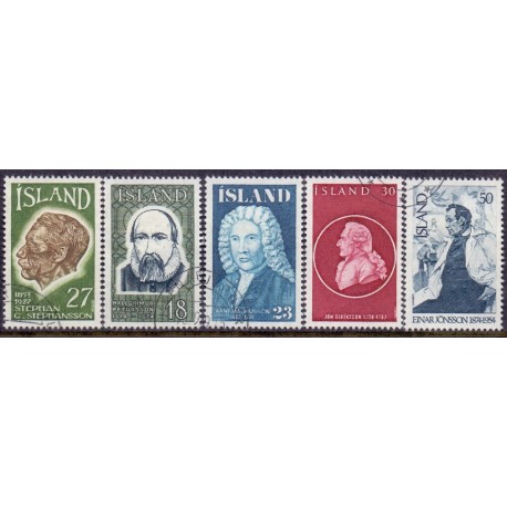 Island. 1975. Berømte islændinge. AFA nr. 505-09 ** postfrisk st. stemplet FDC