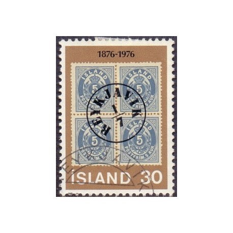 Island. 1976.  Aur-frimærkernes 100-års jubilæum. AFA nr. 519 ** postfrisk st. stemplet FDC