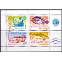 Island. 1998. Nyttefisk. i miniark. AFA nr. 871-74 **  postfrisk st. stemplet FDC