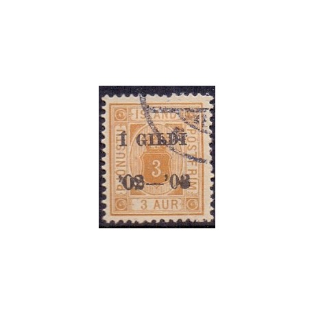 Island Tjenstemærker 3 Aur tk. 14x13½ ** stemplet st.