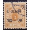 Island Tjenstemærker 3 Aur tk. 14x13½ ** stemplet st.