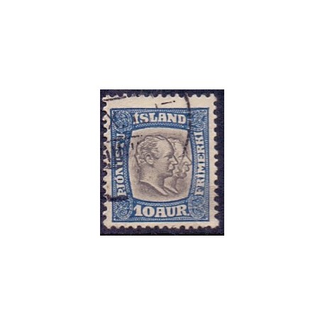 Island Tjenstemærker 10 Aur. Dobbelthoveder. AFA nr. 27 **   stemplet st.