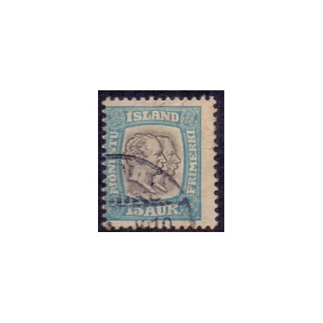 Island Tjenstemærker 15 Aur. Dobbelthoveder. AFA nr. 28 **   stemplet st.