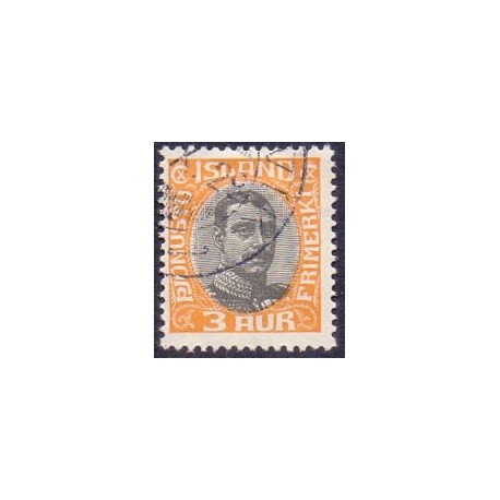 Island Tjenstemærker 3 Aur. Chr. X. AFA nr. 33 **   stemplet st.